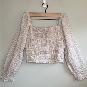 American Eagle Outfitters Cream Textured Top  size XL